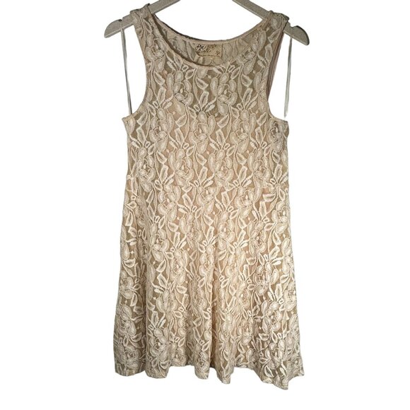 Free People Miles Of Lace Country Flare Dress Size Medium Ivory - Picture 1 of 7